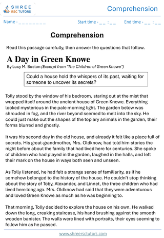 Comprehension  11+ English #3