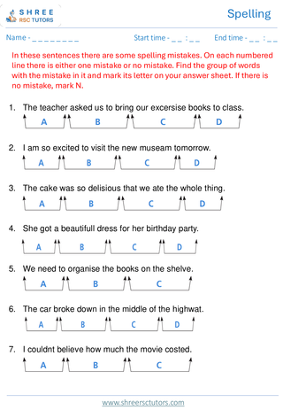 Spellings 11+ English7
