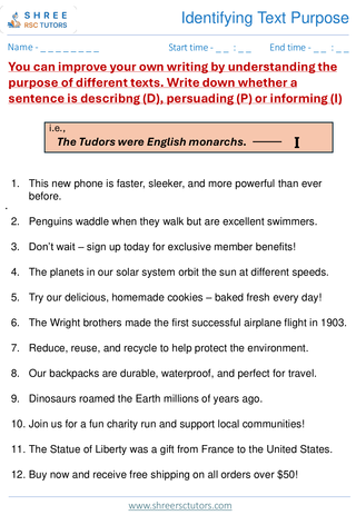 Text Identification  11+ English5
