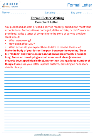Formal  Complaint  11+ English1