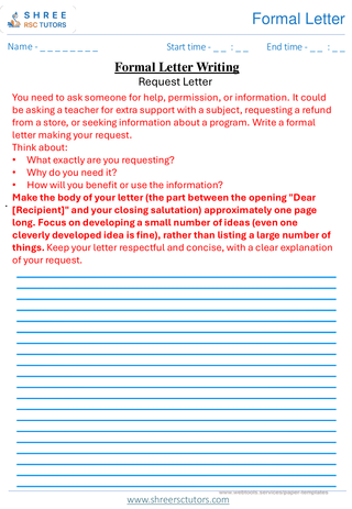 Formal  Request  11+ English1