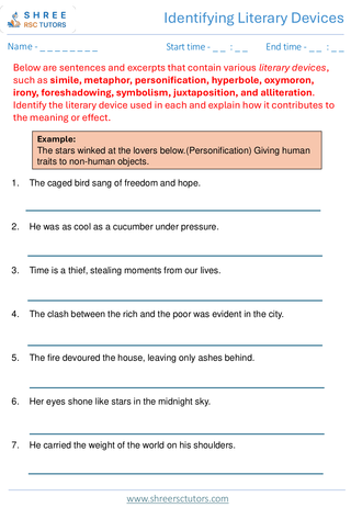 Literary Devices  11+ English5