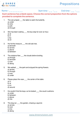 Preposition  11+ English1