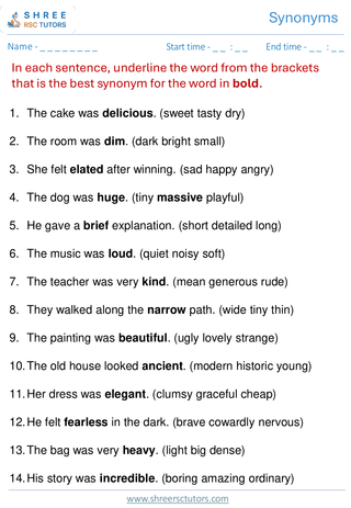 Synonyms 11+ English1