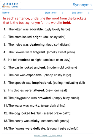 Synonyms 11+ English5