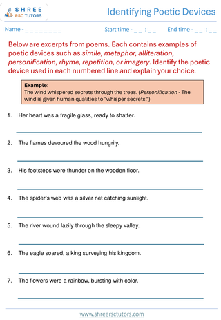 Poetic Devices 11+ English6