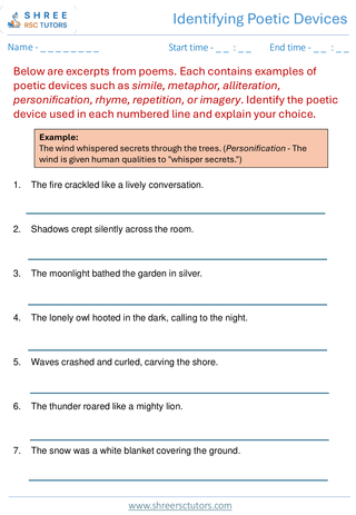 Poetic Devices 11+ English2