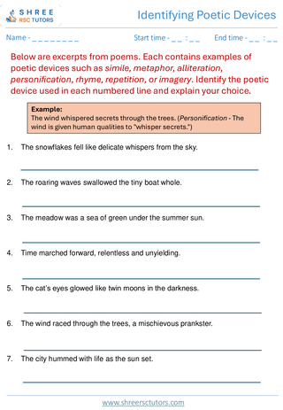 Poetic Devices 11+ English5