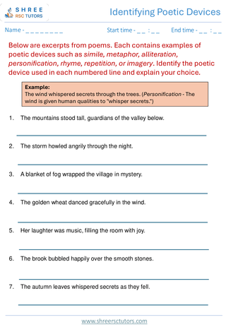 Poetic Devices 11+ English3