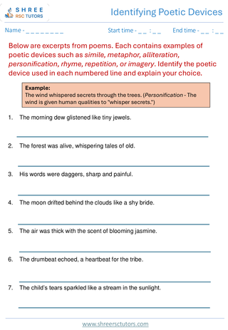 Poetic Devices 11+ English7
