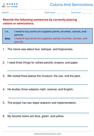 Colons & Semicolons  11+ English4