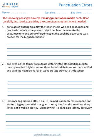Punctuation Errors 11+ English3
