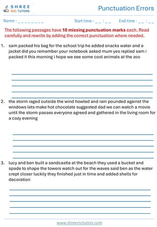 Punctuation Errors 11+ English2