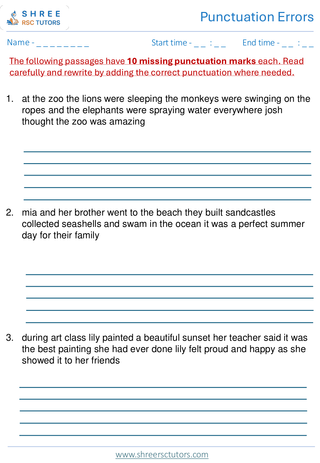 Punctuation Errors 11+ English6