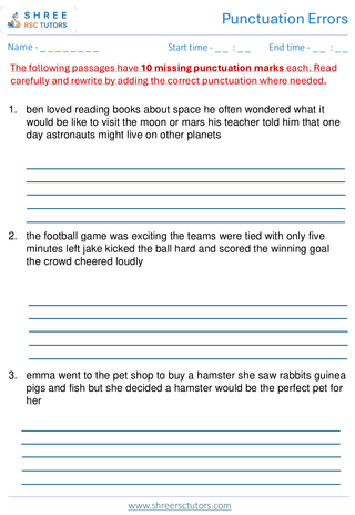 Punctuation Errors 11+ English5