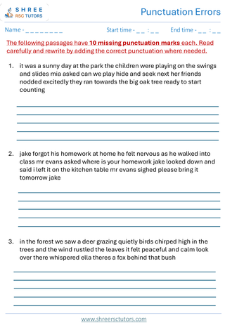 Punctuation Errors 11+ English1