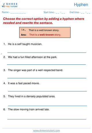 Hyphen  11+ English3