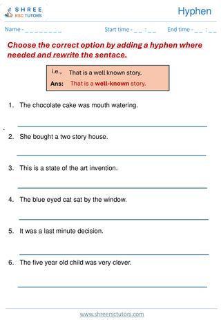 Hyphen  11+ English1