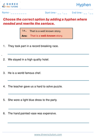 Hyphen  11+ English2