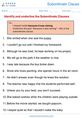 Subordinate Clause  11+ English1