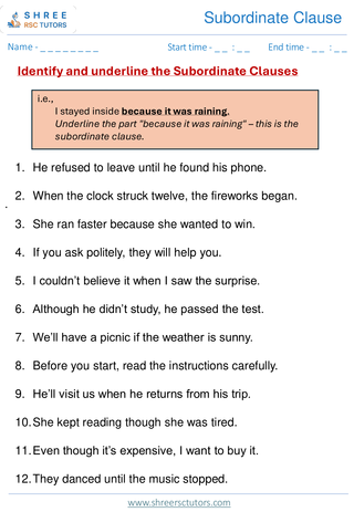 Subordinate Clause  11+ English6