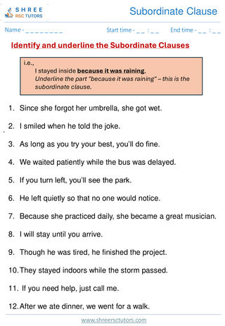 Subordinate Clause  11+ English7