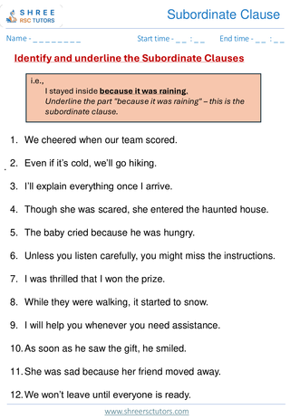 Subordinate Clause  11+ English4