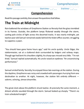 Comprehension The Train At Midnight (1)