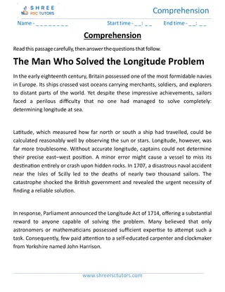 Comprehension The Man Who Solved The Longitude Problem (1)