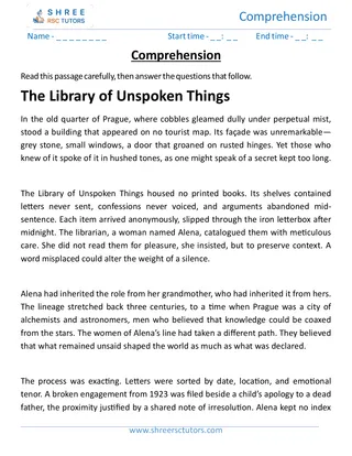 Comprehension The Library Of Unspoken Things (1)