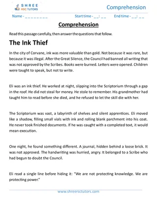 Comprehension The Ink Thief (1)