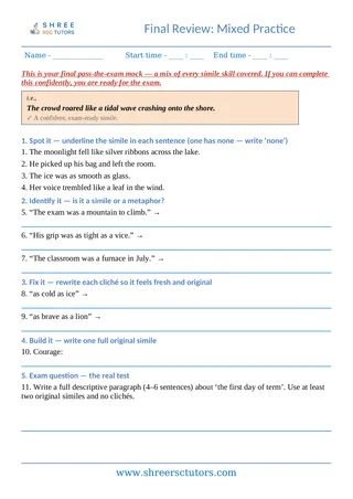 10 Similes Final Review