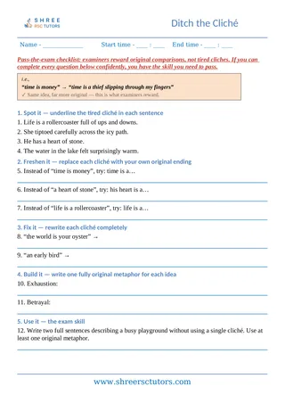 Metaphor 06 Metaphors Avoid Cliches