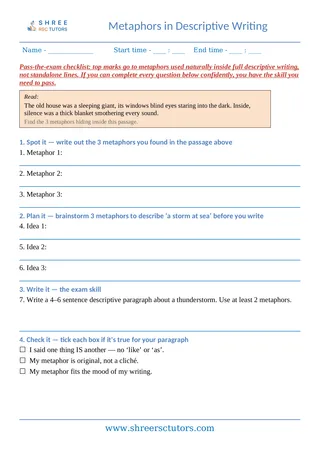 Metaphor 07 Metaphors Descriptive Writing