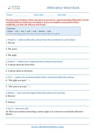 Alliteration 09 Alliteration Word Bank