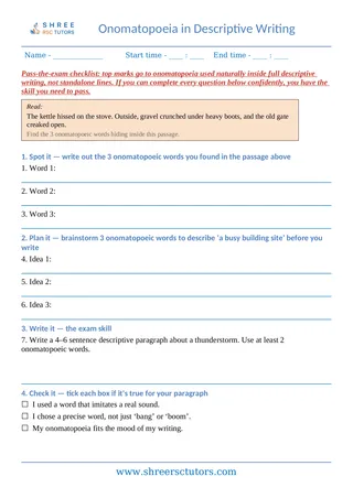 Onomatopoeia 08 Onomatopoeia Descriptive Writing