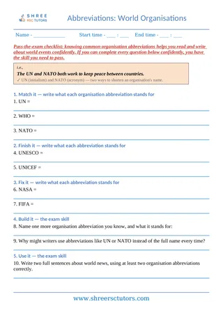 Abbreviations 03 Abbreviations International Organisations