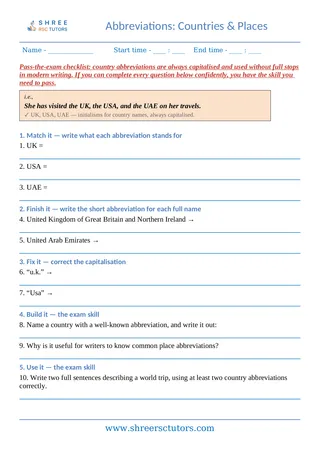Abbreviations 04 Abbreviations Countries Places