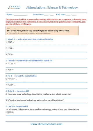 Abbreviations 05 Abbreviations Science Technology