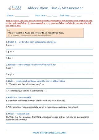 Abbreviations 07 Abbreviations Time Measurement