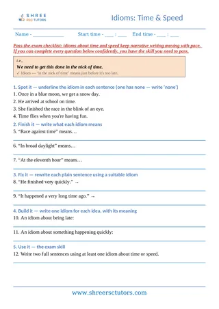 Idioms 05 Idioms Time Speed