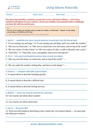 Idioms 07 Idioms Avoiding Overuse
