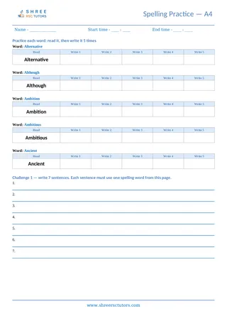Spelling Worksheet A04