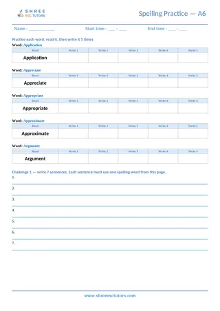 Spelling Worksheet A06