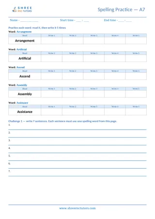 Spelling Worksheet A07