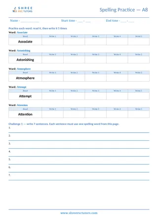 Spelling Worksheet A08