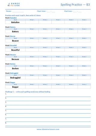 Spelling Worksheet B03