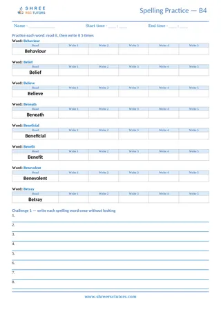 Spelling Worksheet B04