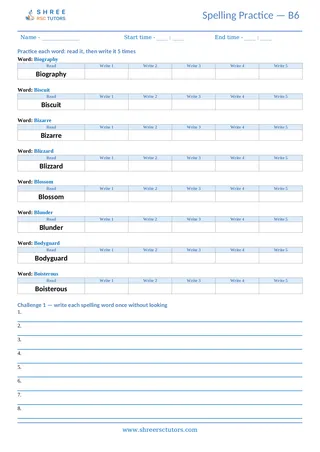 Spelling Worksheet B06
