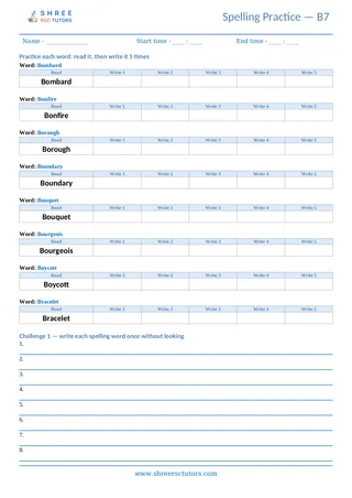 Spelling Worksheet B07